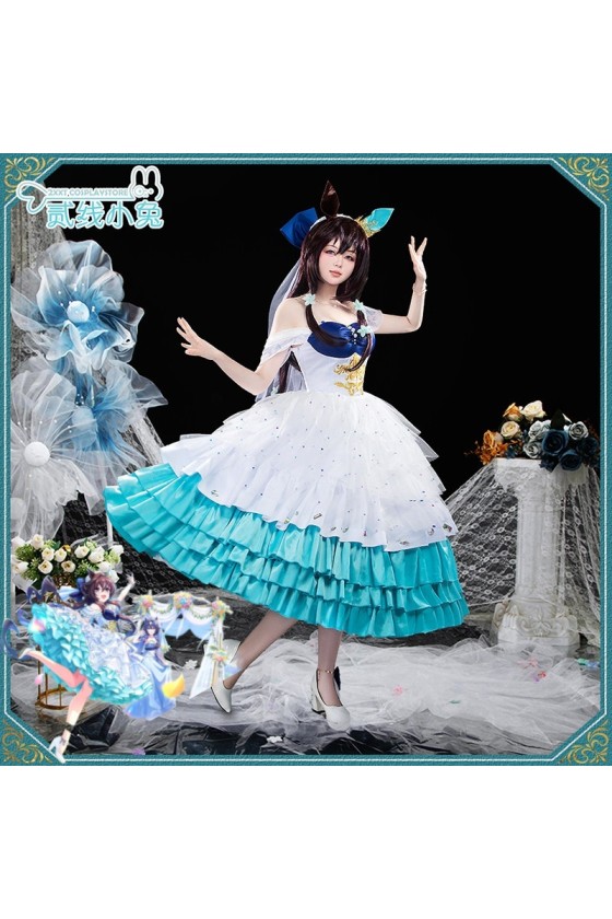 2XXT Cosplay Uma Musume Pretty Derby Vivlos Bride Wedding Formal Dress Cosplay Costume